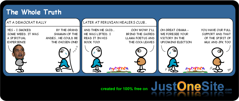 Click cartoon to read full post or to COMMENT Peruvian Faith Healers support Obama cartoon